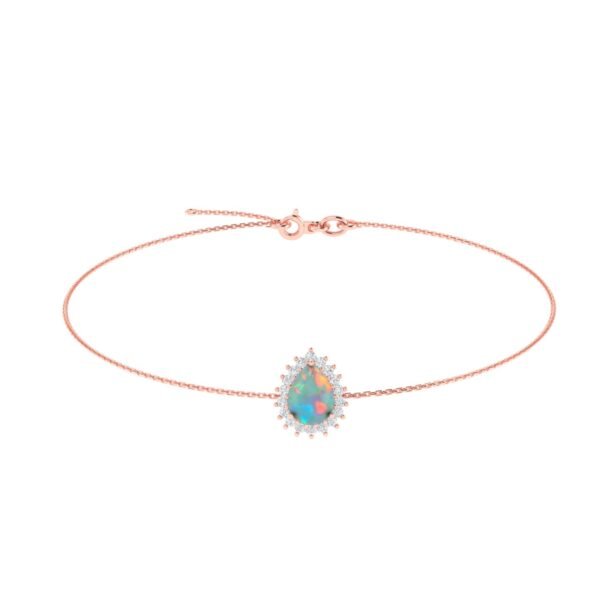 Diana Pear Opal and Ablazing Diamond Bracelet in 18K Rose Gold (1.65ct)