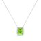 Diana Emerald-Cut Peridot and Glowing Diamond Necklace in 18K White Gold (3.8ct)