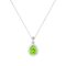 Diana Pear Peridot and Radiant Diamond Pendant in 18K White Gold (2.25ct)