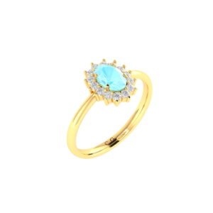 Diana Aquamarine Diamond Ring in 18K Gold Dubai – Oval Royal Elegance