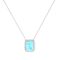 Diana Emerald-Cut Aquamarine and Gleaming Diamond Necklace in 18K White Gold (3ct)