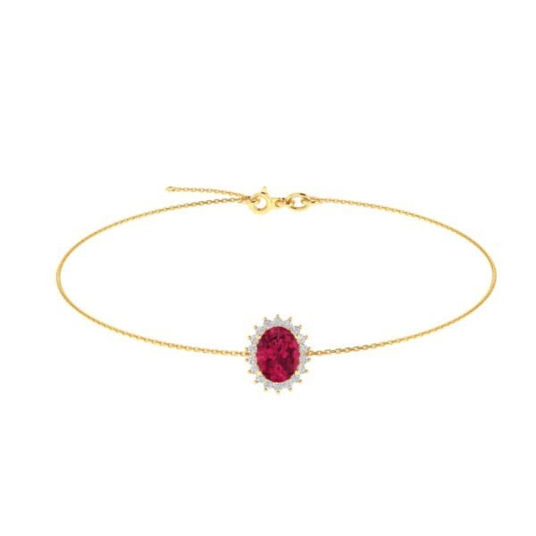 Diana Oval Ruby and Glistering Diamond Bracelet in 18K Gold (1ct)