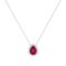 Diana Pear Ruby and Beaming Diamond Necklace in 18K White Gold (3.15ct)