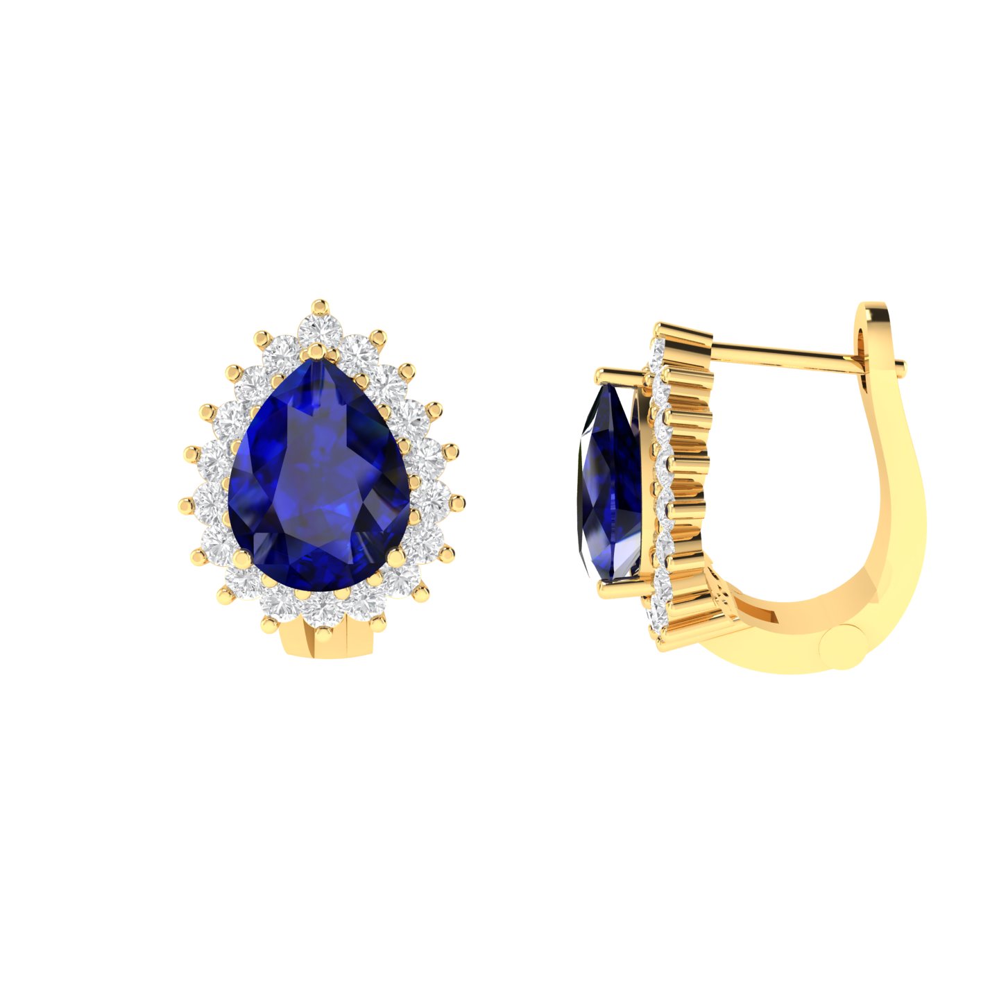 Gold sapphire store earrings