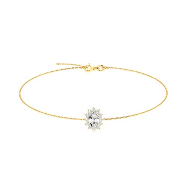 Diana Oval White Topaz and Ablazing Diamond Bracelet in 18K Gold (0.27ct)