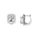 Diana Emerald-Cut White Topaz and Ablazing Diamond Earrings in 18K White Gold (8ct)