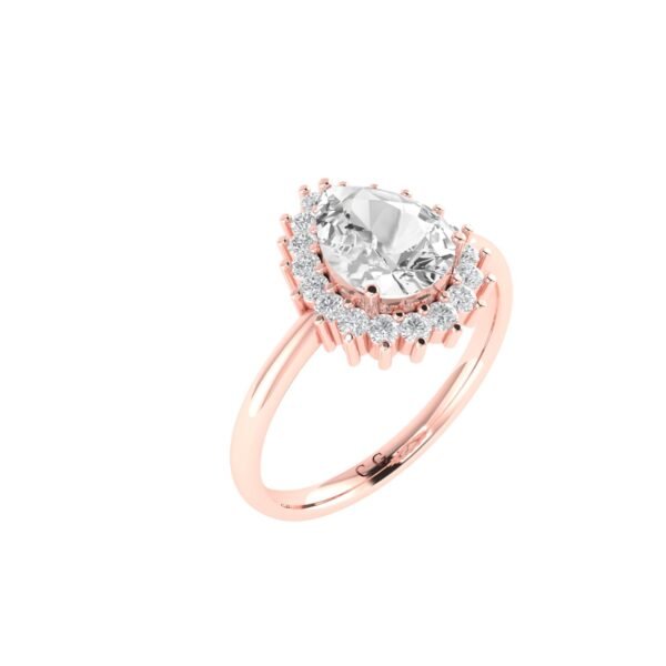 Diana Pear White Topaz and Beaming Diamond Ring in 18K Rose Gold (3.5ct)