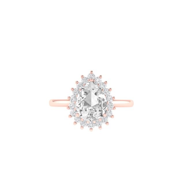 Diana Pear White Topaz and Beaming Diamond Ring in 18K Rose Gold (3.5ct)