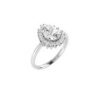 Diana Pear White Topaz and Beaming Diamond Ring in 18K White Gold (3.5ct)