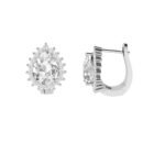 Diana Pear White Topaz and Beaming Diamond Earrings in 18K White Gold (7ct)