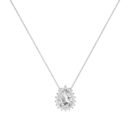 Diana Pear White Topaz and Beaming Diamond Necklace in 18K White Gold (3.5ct)