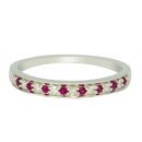 Ruby Diamond Pave Flow Ring in 18K White Gold