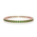 18K Gold Natural Peridot Tennis Bracelet (4.5 MM)