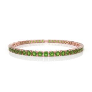 12.54 Carat Natural Diamond Peridot Tennis Bracelet in 18K Gold – 4.5MM Luxury Bracelet Dubai UAE