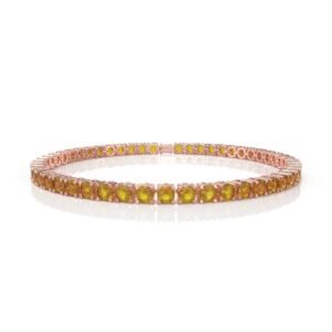 12.54 Carat Natural Diamond Citrine Tennis Bracelet in 18K Gold – 4.5MM Luxury Bracelet Dubai UAE