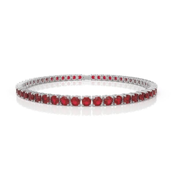 18K Gold Natural Ruby Tennis Bracelet (4.5 MM)