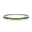 18K Gold Natural Peridot Tennis Bracelet (4.5 MM)