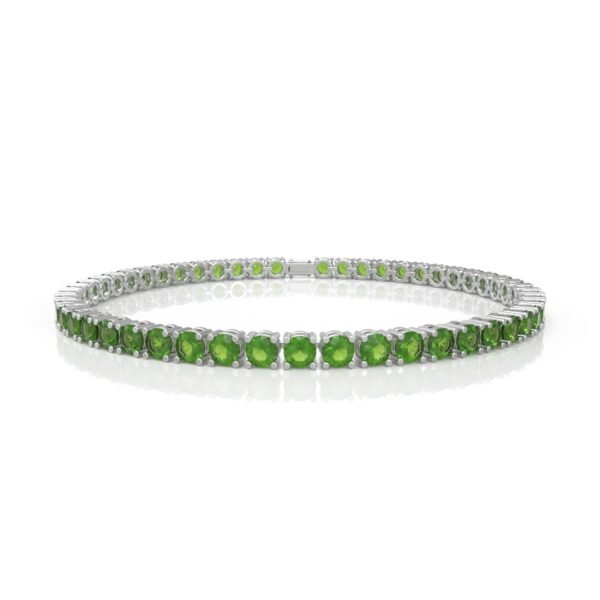 18K Gold Natural Peridot Tennis Bracelet (4.5 MM)