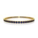 18K Gold Natural Blue Sapphire Tennis Bracelet (4.5 MM)