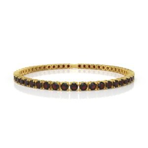 12.54 Carat Natural Diamond Garnet Tennis Bracelet in 18K Gold – 4.5MM Luxury Bracelet Dubai UAE