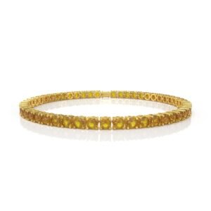 12.54 Carat Natural Diamond Citrine Tennis Bracelet in 18K Gold – 4.5MM Luxury Bracelet Dubai UAE