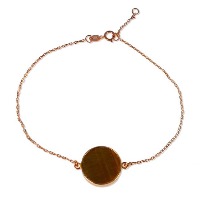 Tiger Eye Bracelet in 18K Rose Gold