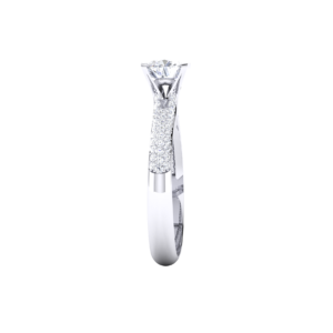 Trendy Round 0.40 ct Diamond Geometric Halo Ring in 18k Gold