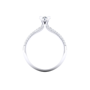 Trendy Round 0.40 ct Diamond Geometric Halo Ring in 18k Gold