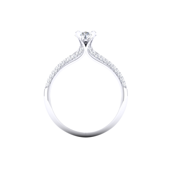 Trendy Round 0.40 ct Diamond Geometric Halo Ring in 18k Gold