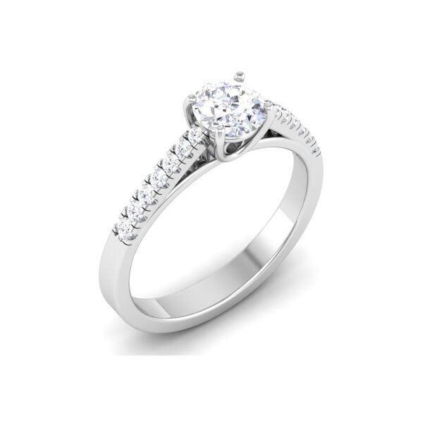 Halo of Brilliance: 0.60 ct 18K White Gold Diamond Engagement Ring - Image 2