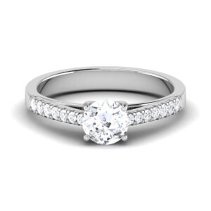 Halo of Brilliance: 0.60 ct 18K White Gold Diamond Engagement Ring