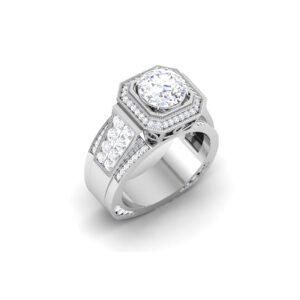 Glimmering Eternity: 2 Carat Diamond Ring, Timeless Glamour in 18k Gold