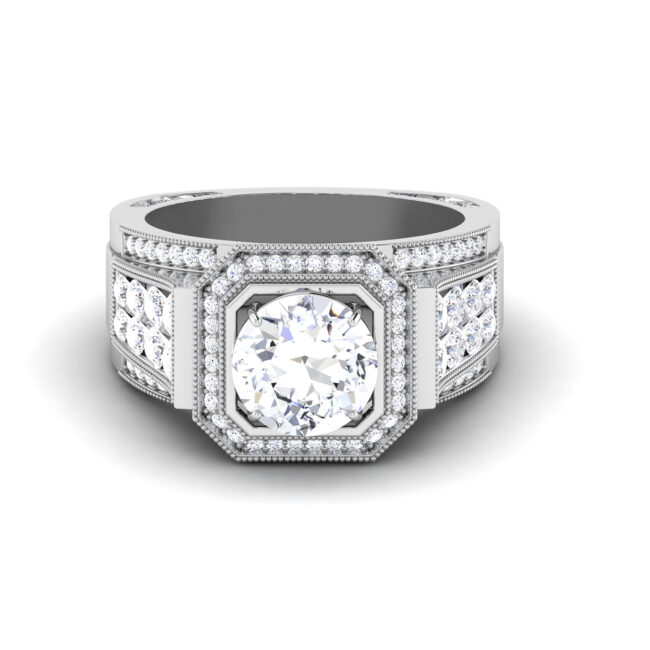 Glimmering Eternity: 2 Carat Diamond Ring, Timeless Glamour in 18k Gold