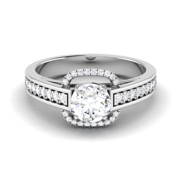 Radiant Cascade: 0.9 Carat Diamond Ring, Captivating Brilliance in 18k Gold