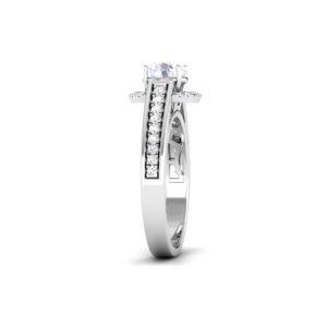 Diamond Ring 18K Gold Dubai – 0.9 ct Radiant Cascade Luxury Engagement Ring