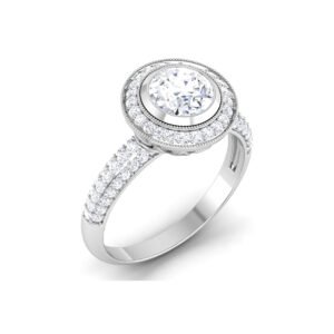 Gilded Radiance: 1 Carat Diamond Ring, Opulent Glamour in 18k Gold