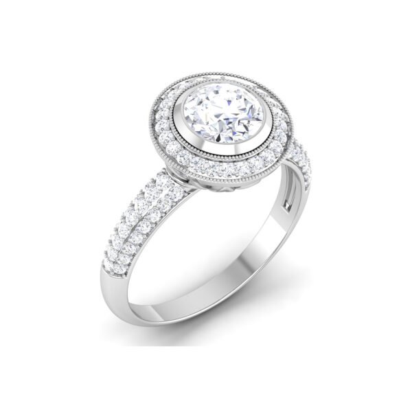 Gilded Radiance: 1 Carat Diamond Ring, Opulent Glamour in 18k Gold - Image 3