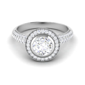 Gilded Radiance: 1 Carat Diamond Ring, Opulent Glamour in 18k Gold