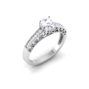 Glimmering Majesty: 1 Carat Diamond Ring, Regal Brilliance in 18k Gold