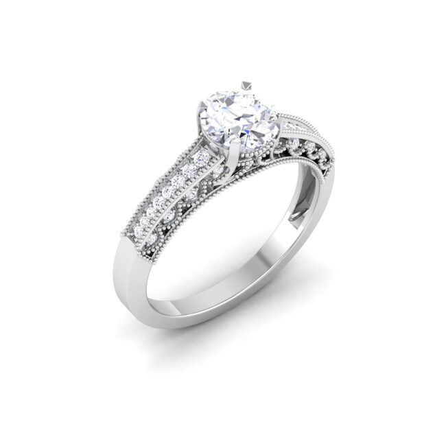 Glimmering Majesty: 1 Carat Diamond Ring, Regal Brilliance in 18k Gold - Image 3