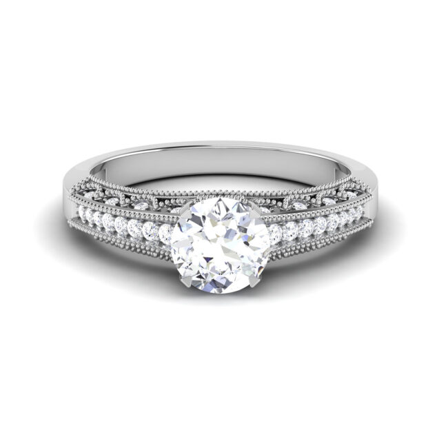 Glimmering Majesty: 1 Carat Diamond Ring, Regal Brilliance in 18k Gold