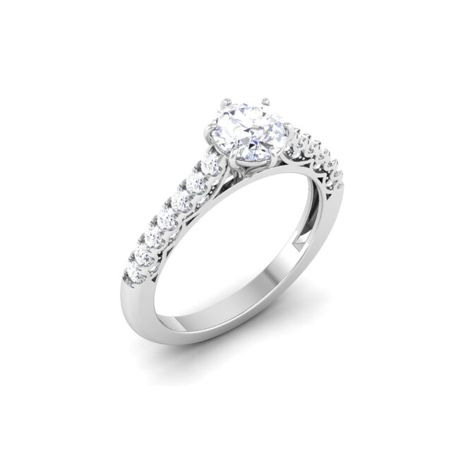 Radiant Reflections: 1 Carat Diamond Ring, Captivating Brilliance in 18k Gold - Image 2