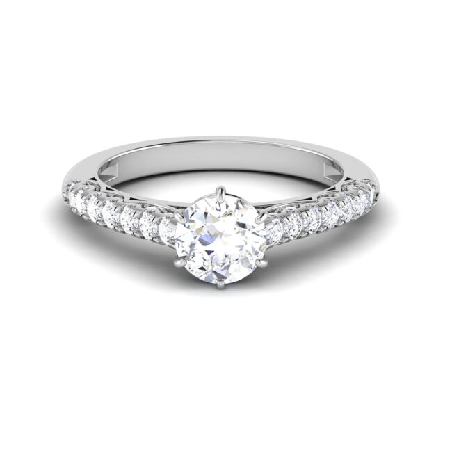 Radiant Reflections: 1 Carat Diamond Ring, Captivating Brilliance in 18k Gold