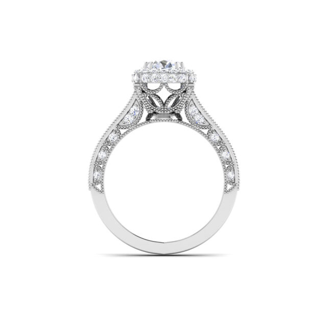 Radiant Symphony: 1 Carat Diamond Ring, Harmonious Brilliance in 18k Gold - Image 2