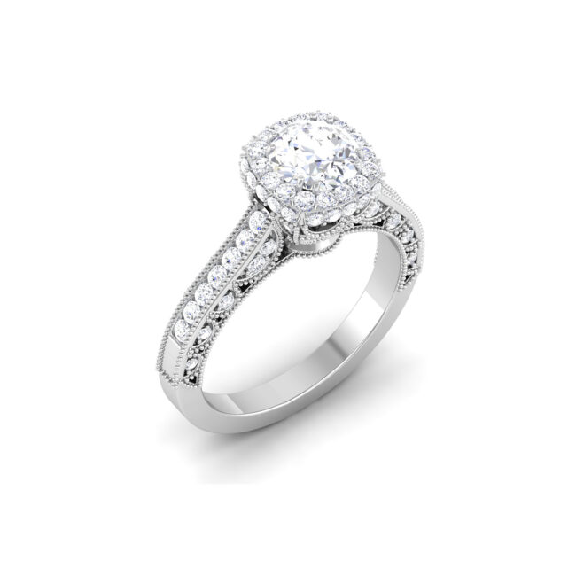 Radiant Symphony: 1 Carat Diamond Ring, Harmonious Brilliance in 18k Gold - Image 3