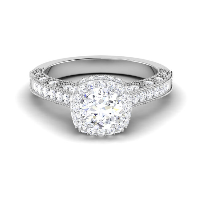 Radiant Symphony: 1 Carat Diamond Ring, Harmonious Brilliance in 18k Gold