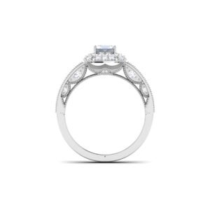 Exquisite Majesty: Emerald-Cut Diamond Ring with Diamond Accents in 18k Gold