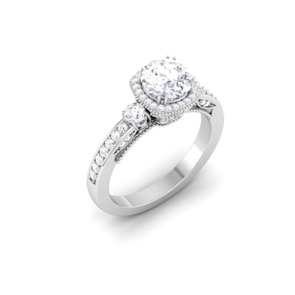 Iridescent Radiance: 1 Carat Diamond Ring, Captivating Luminescence in 18k Gold - Image 3