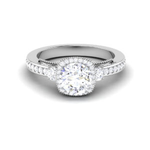 Iridescent Radiance: 1 Carat Diamond Ring, Captivating Luminescence in 18k Gold