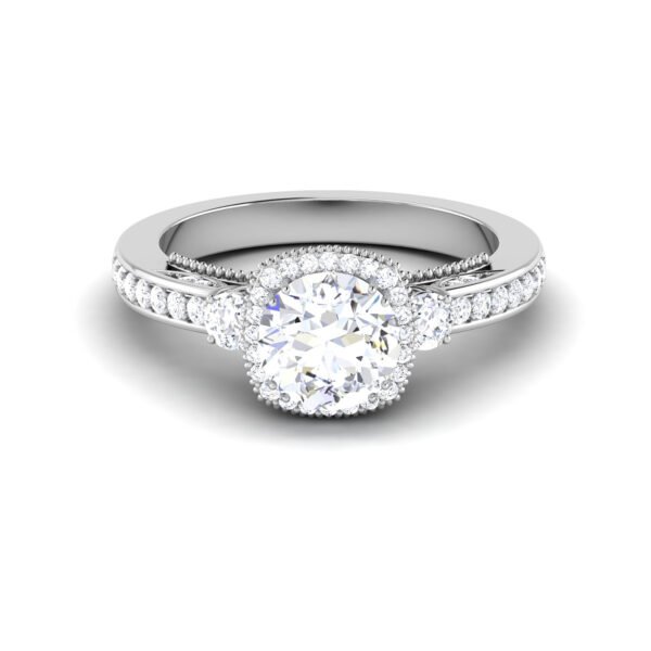 Iridescent Radiance: 1 Carat Diamond Ring, Captivating Luminescence in 18k Gold
